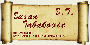 Dušan Tabaković vizit kartica